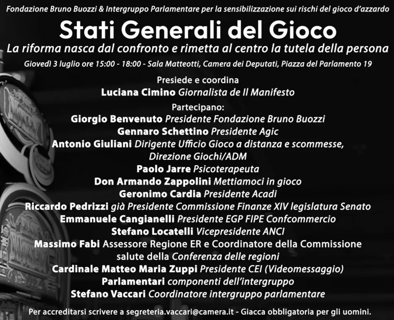 Gli Stati Generali del Gioco. La riforma nasca dal confronto e rimetta al centro la tutela della persona